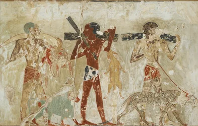 Copia de pintura mural, tumba privada 100 de Rekhmire, Tebas, siglo XX