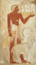 Copia de pintura mural, tumba privada 78 de Horemheb, Tebas, siglo XX