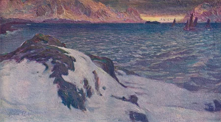 Un paisaje marino de Lofoten, c. 1910