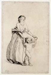 Cupido guiando a una niña con los ojos vendados, 1912