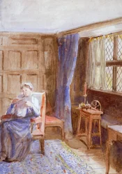 Mujer leyendo una carta, c1864-1930