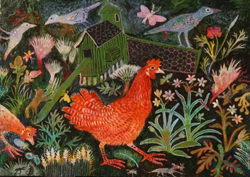 Red Hen Run, 2018 (acrílico)