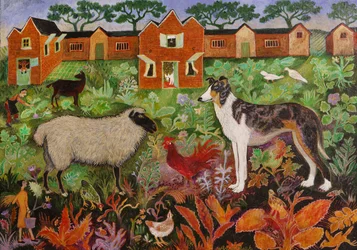 Gallo rojo, 2019 (acrílico)
