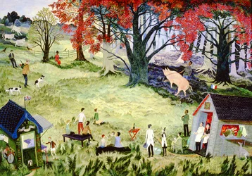 Concurso de caza de trufas, 2001 (acrílico)