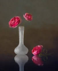 Reflejo en un jarrón de rosas