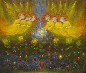 Jardín celestial, 2020 (óleo sobre lino belga)