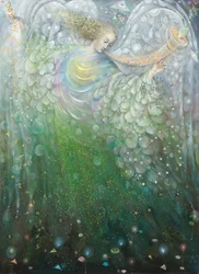 El ángel del crecimiento, 2009 (óleo y pan de oro sobre lino belga)