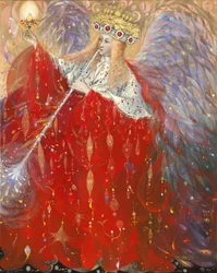 El ángel de la vida, 2009 (óleo y pan de oro sobre lino belga)