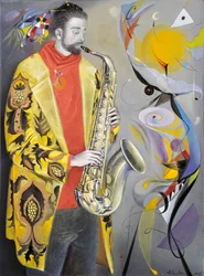 La alegría del otoño - según la música de Paul Hindemith, 2005 (óleo sobre lino belga)