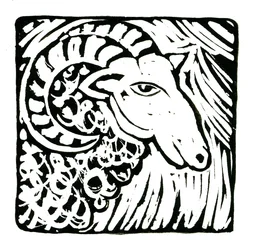 Horóscopo (Aries), 2017 (impresión en lino)