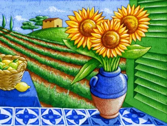 Girasoles en Provenza, 2015 (gouache)