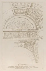 Grotescos: detalle de los relieves de estuco que decoran el Coliseo en Roma, ca. 1729