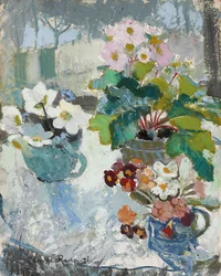 Primeras flores, c. 1947 (óleo sobre tabla)