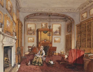El tocador de Northwick Park, c.1830 (lápiz y acuarela)
