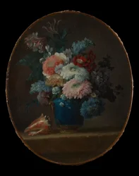 Jarrón de Flores y Concha