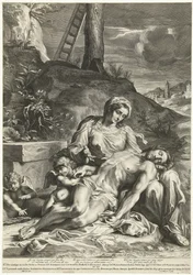 Piedad, grabada por Pieter de Bailliu
