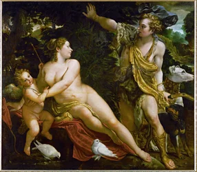 Adonis descubre a Venus (pintura sobre lienzo)