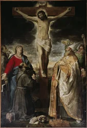 Crucifixión y santos