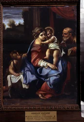 La Sagrada Familia con el Niño San Juan Bautista. Pintura de Annibale Carracci (Annibale Carracci