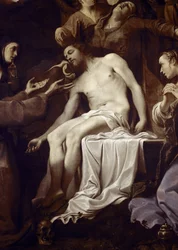 Piedad con Santa Clara, San Francisco, Santa María Magdalena y San Juan, (detalle)