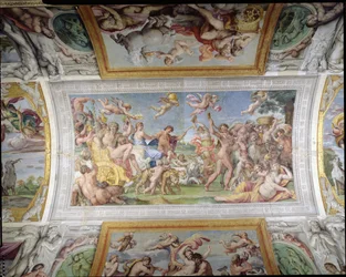 La Galería de Carracci (detalle del triunfo de Baco y Ariadna)
