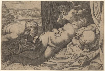 Venus y un sátiro