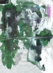 Reflexión abstracta en verde