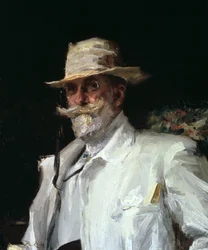 Retrato de William Merritt Chase, pintor impresionista americano, c1910