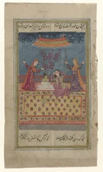 Tres mujeres en una terraza juegan al ciego.