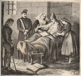 Una boda en el bagne de Rochefort en el siglo XIX. Grabado en “Histoire des bagnes depuis leur création à nos jours” (1877) de Pierre Zaccone (1817-1895). Colección privada.