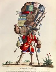 Admire La Force Caricatura hecha por los boticarios de París contra el Duque de La Force en 1721 (reinado del rey Luis XV) - Colección privada