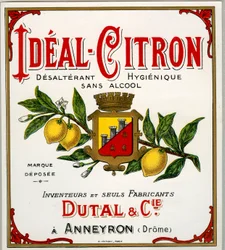 Anuncio de bebida de limón francesa llamada ideal-lemon
