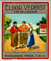 Anuncio de licor Elixir verbist (Cromolitografía)