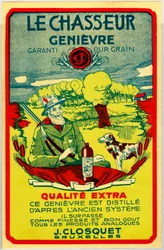 Pegatina publicitaria de licor jenever de Bélgica
