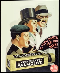 Cartel publicitario para la crema de afeitar Palmolive 1936