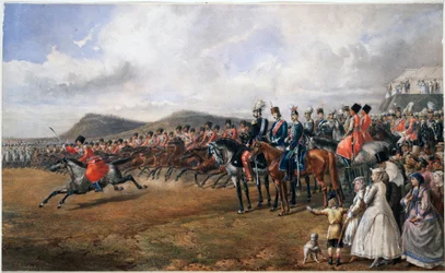 Alejandro II (1818-1881) pasando revista a las tropas