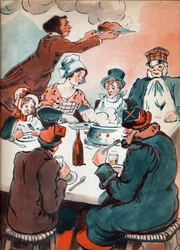 Ilustración anónima para "Les deux Nigauds "escrita por La Condesa de Segur, siglo XX (grabado)