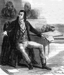 Antoine Quentin Fouquier de Tinville, llamado Fouquier-Tinville (1746-1795), legislador y revolucionario francés, acusador público del Tribunal Revolucionario - Grabado en “Histoire des Girondins” de Alphonse de Lamartine (1790-1869) 1865-1866 - Colección 