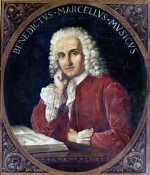 Benedetto Marcello, compositor italiano. Pintura anónima del siglo XVIII. Venecia