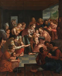 Cristo bendiciendo a los niños, c.1570 (óleo sobre tabla)