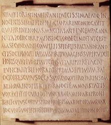 Antigüedad cristiana: inscripciones de Catania que describen el método de administración de bautismos y ritos funerarios, principios del siglo IV. Museo del Louvre, París