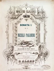 Portada de partitura de Sonata 1, op 2 de N Paganini
