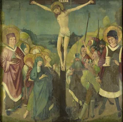 Crucifixión con los santos Cosme y Damián