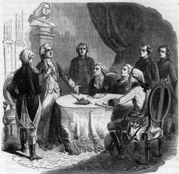 Declaración de Pillnitz - Guerra de la Primera Coalición 1791 - 1797 - conferencia en Pillnitz 25 - 27-8- 1791 - Emperador Leopoldo II (1747-92), Federico Guillermo II Rey de Prusia (1744-97) y Federico Augusto I el 