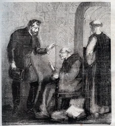 Diogo Inacio de Pina Manique (1733-1805) magistrado portugués - Ataca la masonería portuguesa - Grabado de 1879 en 
