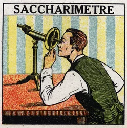 Doble refracción: sacarímetro. Ilustración anónima de 1925. Colección privada.