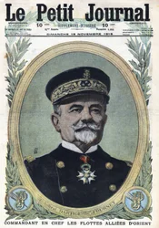 Primera Guerra Mundial 1914-1918. Retrato del Almirante Dartige du Fournet Comandante en Jefe de las Flotas Aliadas de Oriente. En 