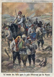 Primera Guerra Mundial 1914-1918. La retirada de los turcos después de que los rusos tomaran Erzerum. En “Le Petite Journal”, el 27/02/1916. Colección privada