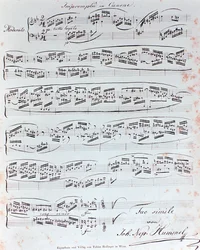 Primera página del método de piano por J N Hummel (siglo XIX)