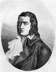 Revolución Francesa: retrato de François Babeuf dit Gracchus (1760-1797) revolucionario francés - Grabado de 1863 en "Le Livre Rouge - Histoire De L